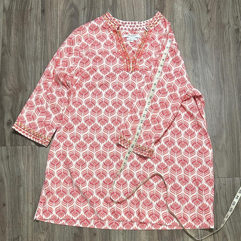 Foxcroft Pink and White Patterned Blouse - Picture 13 of 14